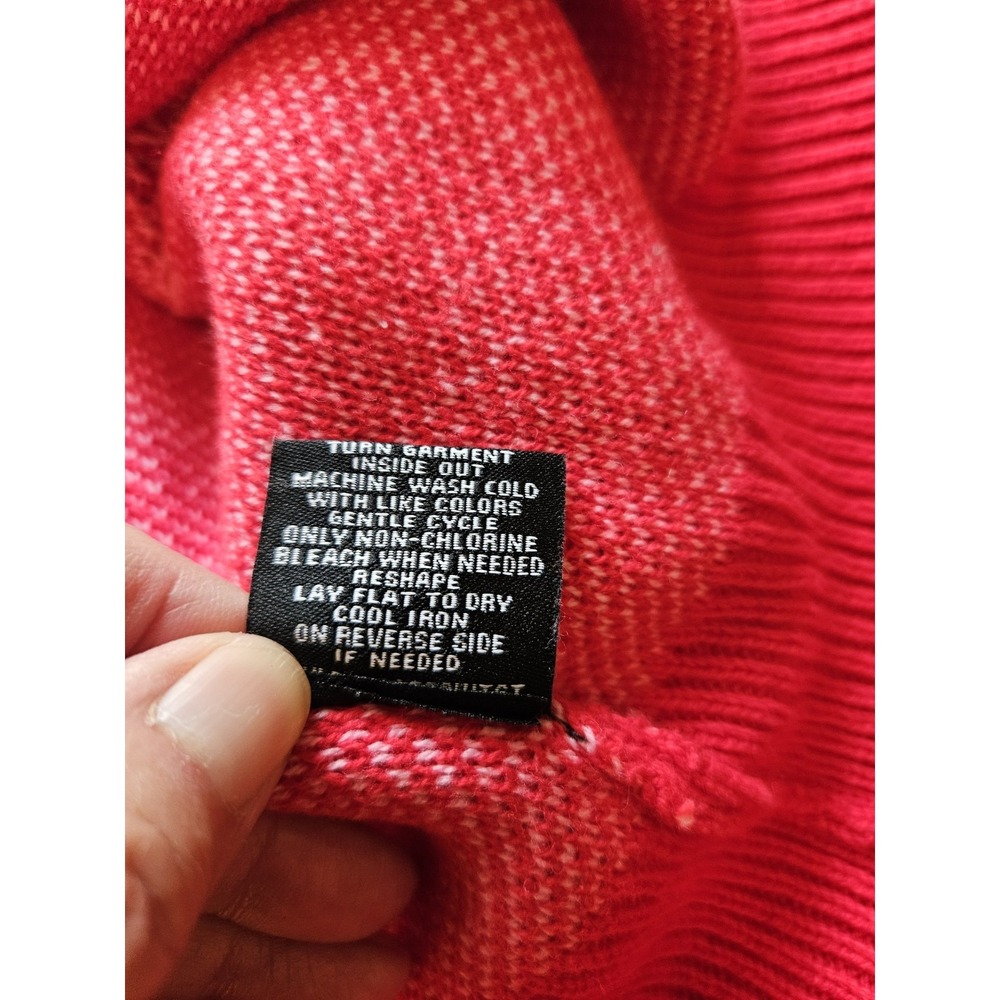 NWT 33 Degrees Red Knit Cardigan Sweater W/Pink Hearts and Sparkly Buttons, 3X - Picture 6 of 7